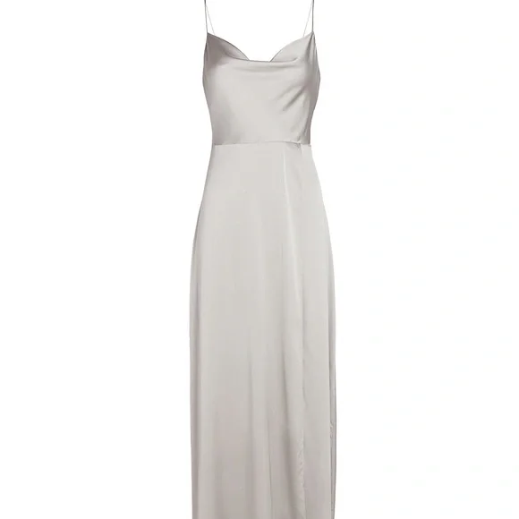intermix taylor silk georgette maxi dress Intermix Dresses | Taylor Silk Georgette Maxi Dress | Color: Silver | Size: 4